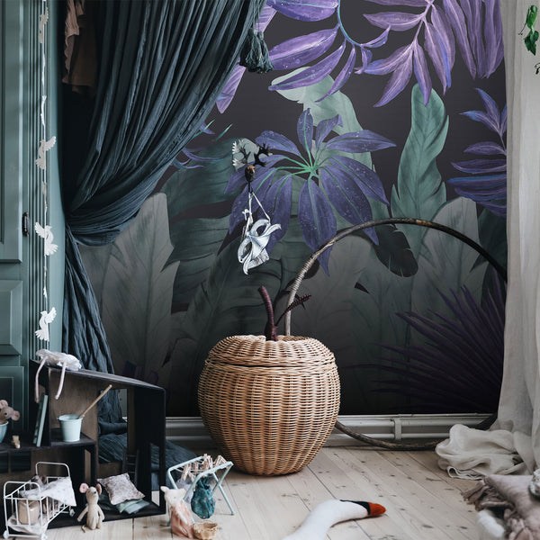 Big Tropical Leaves With Gradient Color Self Adhesive Wallpaper