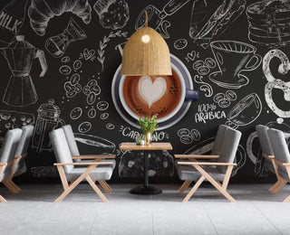Special Design Coffee Shops Wall Mural Wallpaper