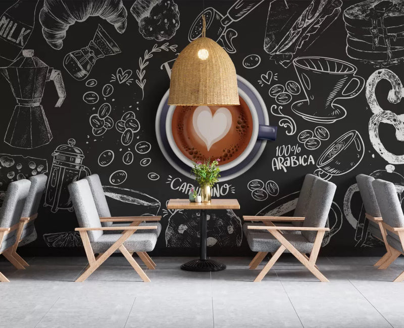 Special Design Coffee Shops Wall Mural Wallpaper