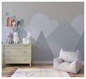 Blue Tones Mountains With Clouds Wallpaper, Wall sticker, Wall poster, Wall Decal - Luzen&co