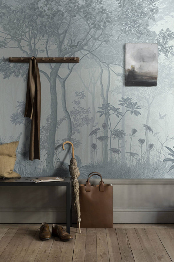 Blue Tones Foggy Self adhesive Wallpaper