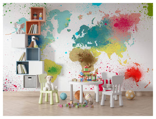 World Map Designed Wallcovering Wallpaper, Wall sticker, Wall poster, Wall Decal - Luzen&co