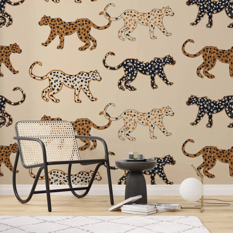 Colorful Tigers Wall Mural Self adhesive Wallpaper
