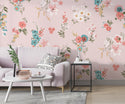 Soft Flowers Pink Wallpaper