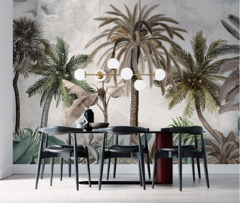 Big Tropical Tree Self Adhesive Wallpaper