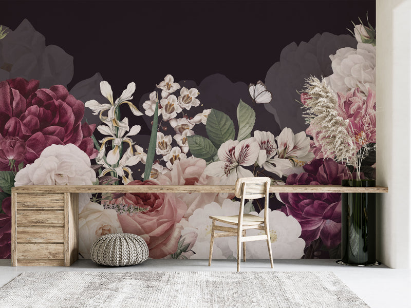 Floral Vintage Self adhesive wallpaper Flower Peel and stick Wallpaper - Luzen&Co