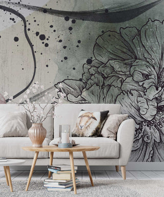 Linear Carnations Watercolor Wallpaper