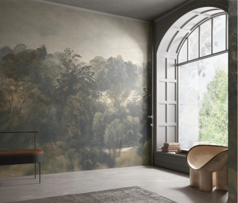 Foggy Forest Pattern Self adhesive Wallpaper