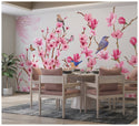 Pink Apricot Flowers Self adhesive Wallpaper