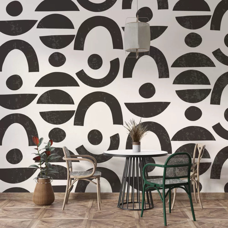 Modern Black Patterns Wall Mural Self Adhesive Wallpaper - Australia Luzen&Co