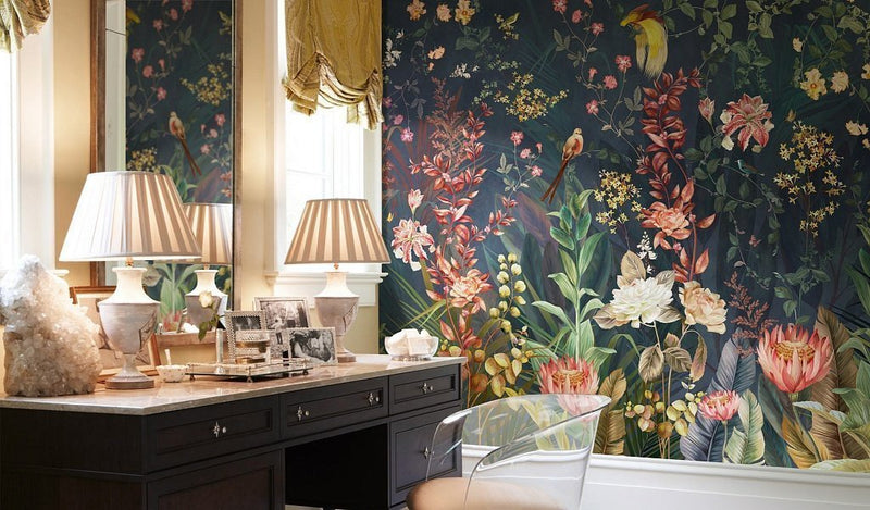Floral Vintage Self adhesive wallpaper, Flower Peel and stick Wallpaper in Australia - Luzen&Co