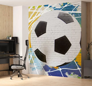 Big Soccer Look Graffiti Wall Mural Wallpaper
