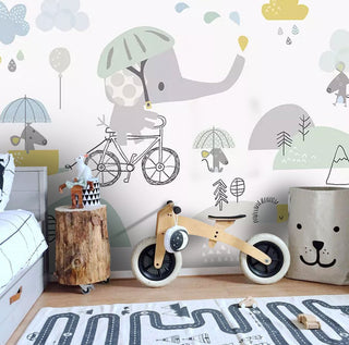Rabbit Kids Peel and Stick wallpaper Self adhesive wallpaper -Luzen&Co