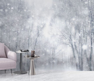 Snow Forest Landscape Self Adhesive Wallpaper