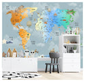 Kids and Nursery Map Self adhesive Wallpaper