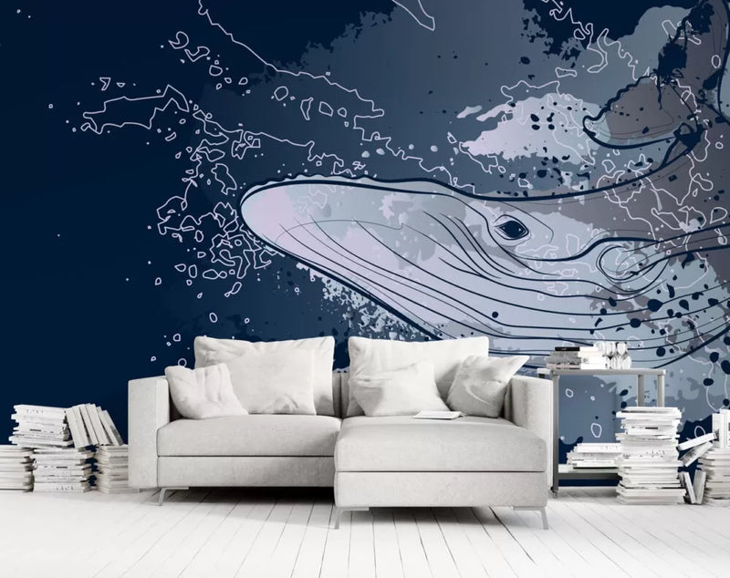 Bird Feather Sooty Colors Wall Mural Self adhesive Wallpaper