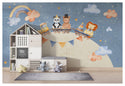 Animals On Road With a Train On Moon Wallpaper, Wall sticker, Wall poster, Wall Decal - Luzen&co