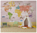 Colorful Map With Aircrafts Wallpaper, Wall sticker, Wall poster, Wall Decal - Luzen&co