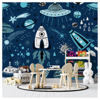 Space Kids Self adhesive wallpaper Peel and Stick wallpaper in Australia - Luzen&Co