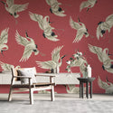 Birds Figured Turquoise Wall Mural Self adhesive Wallpaper Luzenandco