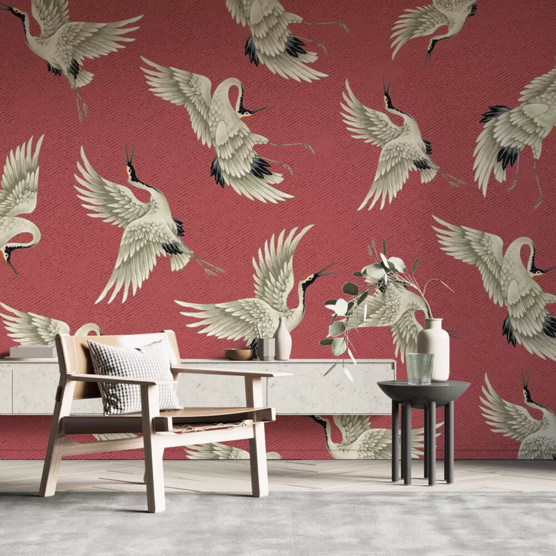 Birds Figured Turquoise Wall Mural Self adhesive Wallpaper Luzenandco