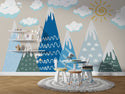 Sun and Clouds Kids Wallpaper, Wall sticker, Wall poster