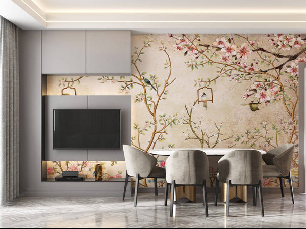 Pastel Colors Floral Wallpaper