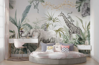 Animals & Soft Tropical Kids Wallpaper, Wall sticker, Wall poster, Wall Decal - Luzen&co