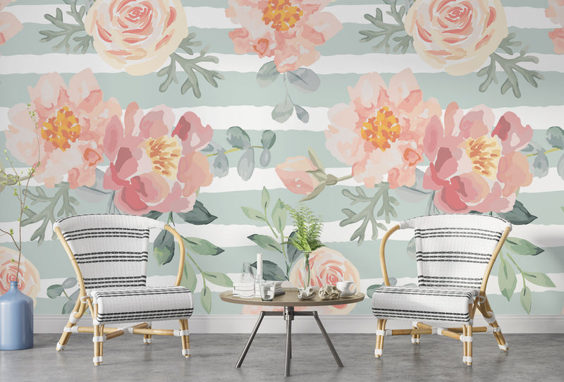 Roses with Watercolor Effect Wallpaper