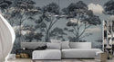 Linear Forest Wallpaper in Blue