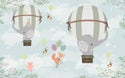 Elephants With Hot Air Balloons Kids Wallpaper