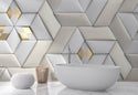 Gold Detailed 3D Geometric Wallpaper