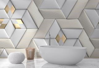 Gold Detailed 3D Geometric Wallpaper