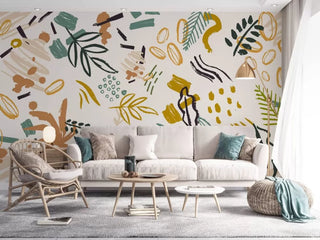 Yellow Tones Teenage Modern Wall Mural Wallpaper