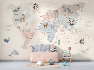 Children’s Map Self adhesive Wallpaper, Wall sticker, Wall poster, Wall Decal - Luzen&co