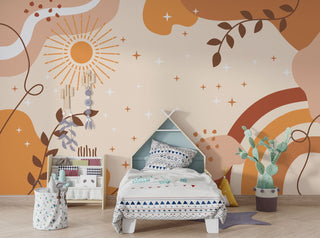 Boho Sky and Rainbow Teen Room Wallpaper