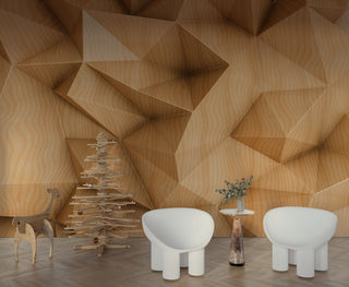 3D Look Wood Pattern Wallpaper