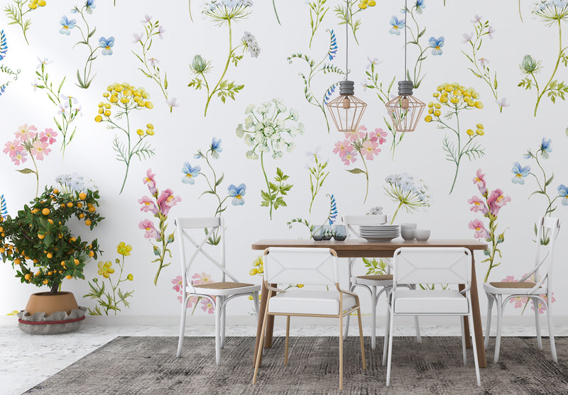 Soft Flower Pattern Peel and Stick Wallpaper