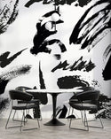Black Brush Marks Wall Mural Wallpaper