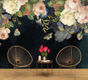Roses and Butterflies Dark Wallpaper