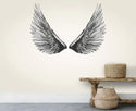 Gray Background Black Wings Wall Mural Wallpaper -luzen and co