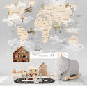 World Map Self adhesive wallpaper Peel and Stick wallpaper in Australia - Luzen&Co