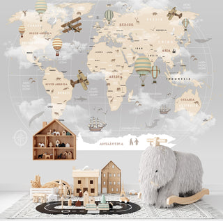World Map Self adhesive wallpaper Peel and Stick wallpaper in Australia - Luzen&Co