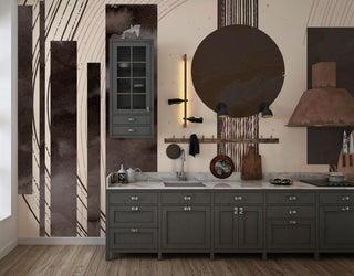 Aging Geometric Patterns in Coffee Tones Wallpaper