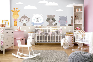 Animals Behind Garden Wallpaper, Wall sticker, Wall poster, Wall Decal - Luzen&co
