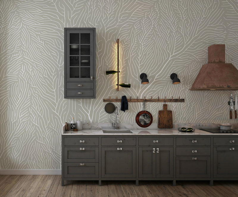 Tree Branches Green Tones Modern Wallpaper in Australia - Luzenandco