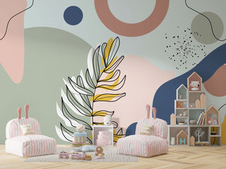 Floral and Geometric Pattern Self adhesive Wallpaper