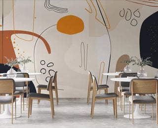 Abstract Patterns and Flowers Wall Mural Self adhesive Wallpaper