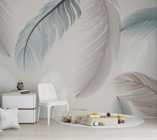 Soft Color Feathers Self Adhesive Wallpaper