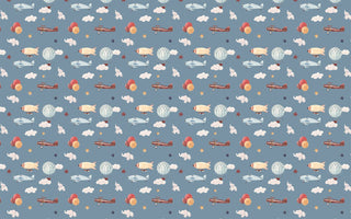 Hot Air Balloon And Plane Self adhesive Wallpaper